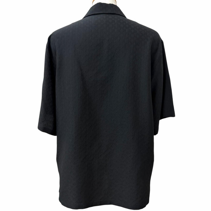 Excellent LOUIS VUITTON Short sleeve shirt Mini Monogram Open Collar black