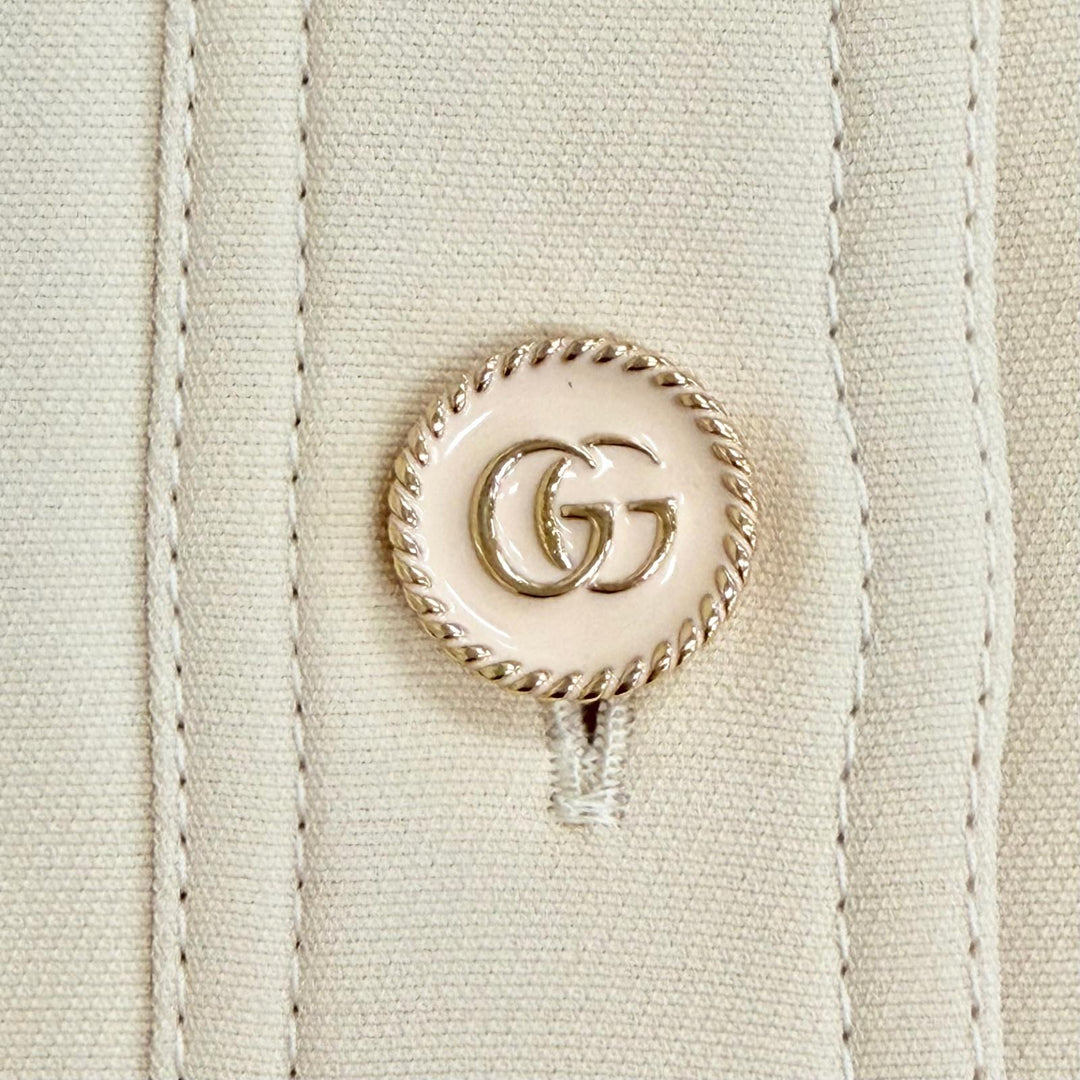 Great GUCCI one piece GG logo buttons, GG logo chain, shirt beige IT 36 661672