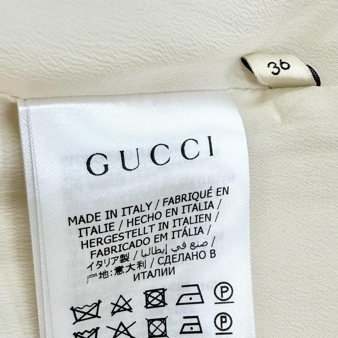 Great GUCCI one piece GG logo buttons, GG logo chain, shirt beige IT 36 661672