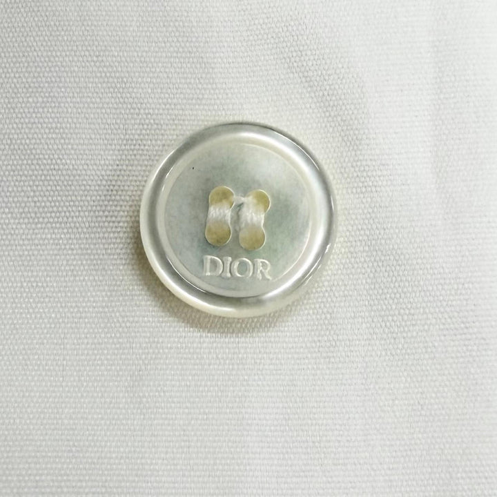 Excellent DIOR Long sleeve shirt CD ICON Logo Embroidery white cotton mens 37