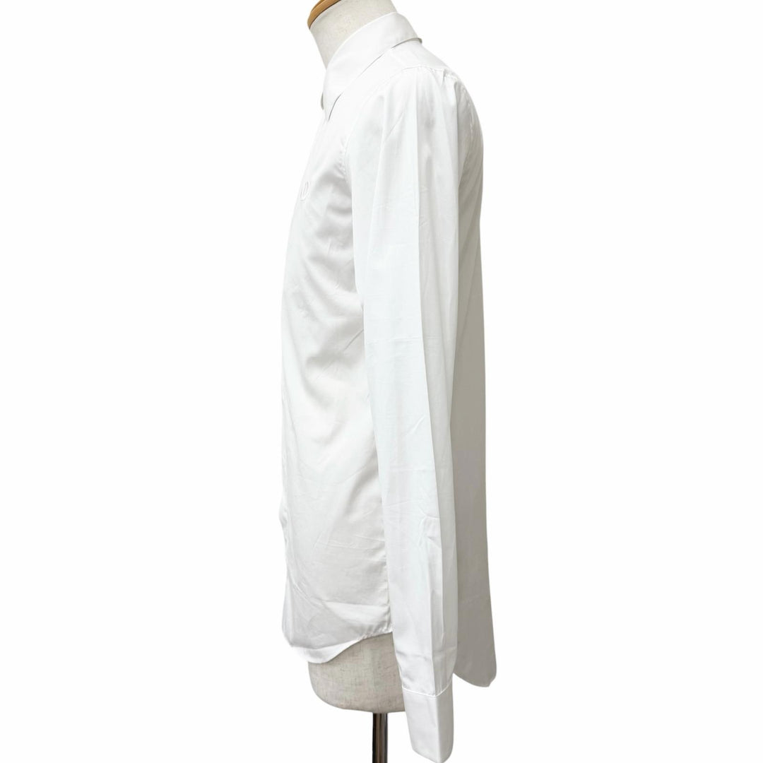 Excellent DIOR Long sleeve shirt CD ICON Logo Embroidery white cotton mens 37
