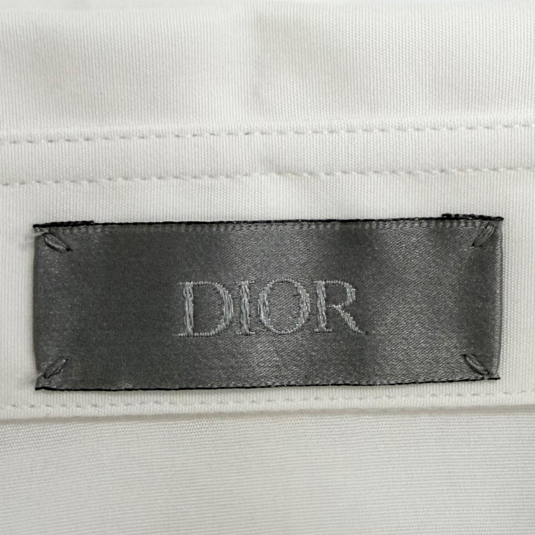 Excellent DIOR Long sleeve shirt CD ICON Logo Embroidery white cotton mens 37