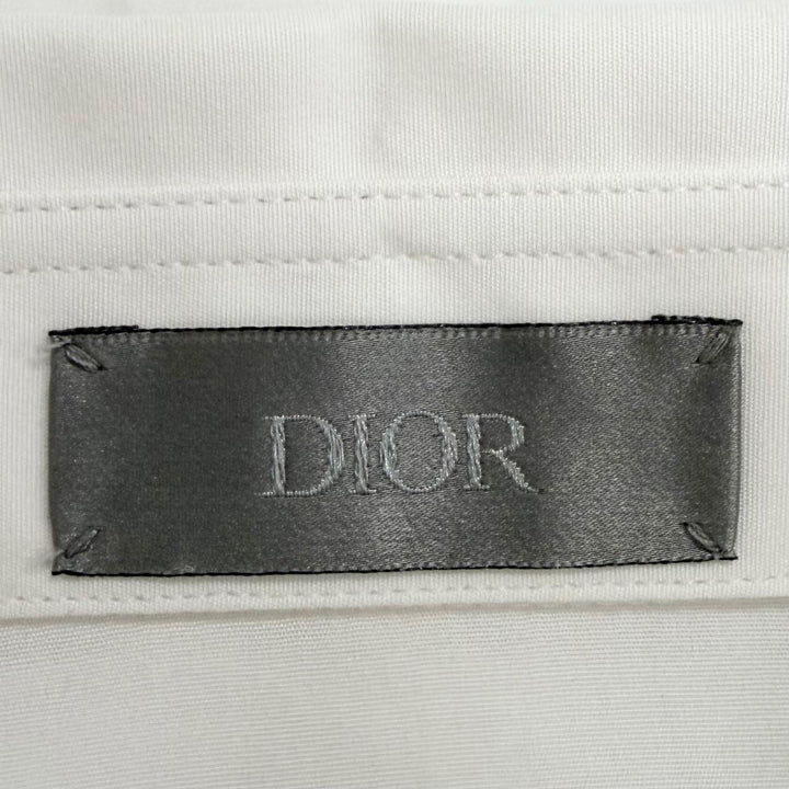 Excellent DIOR Long sleeve shirt CD ICON Logo Embroidery white cotton mens 37