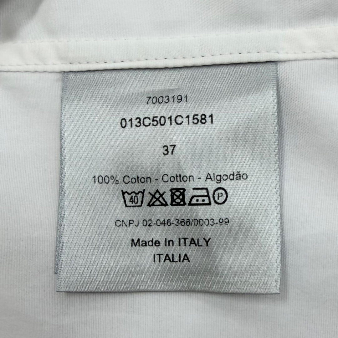 Excellent DIOR Long sleeve shirt CD ICON Logo Embroidery white cotton mens 37