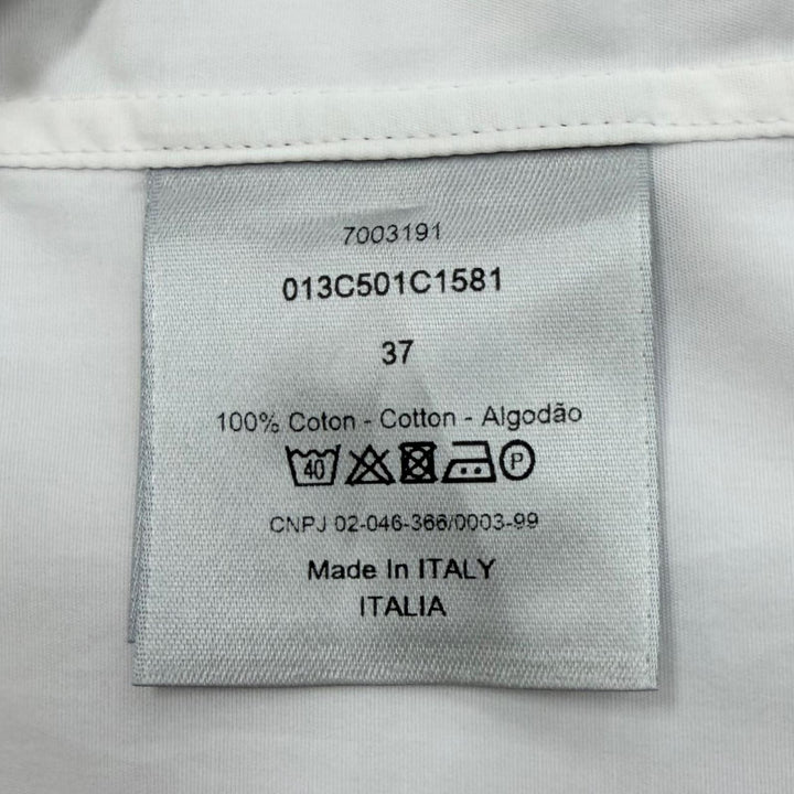 Excellent DIOR Long sleeve shirt CD ICON Logo Embroidery white cotton mens 37