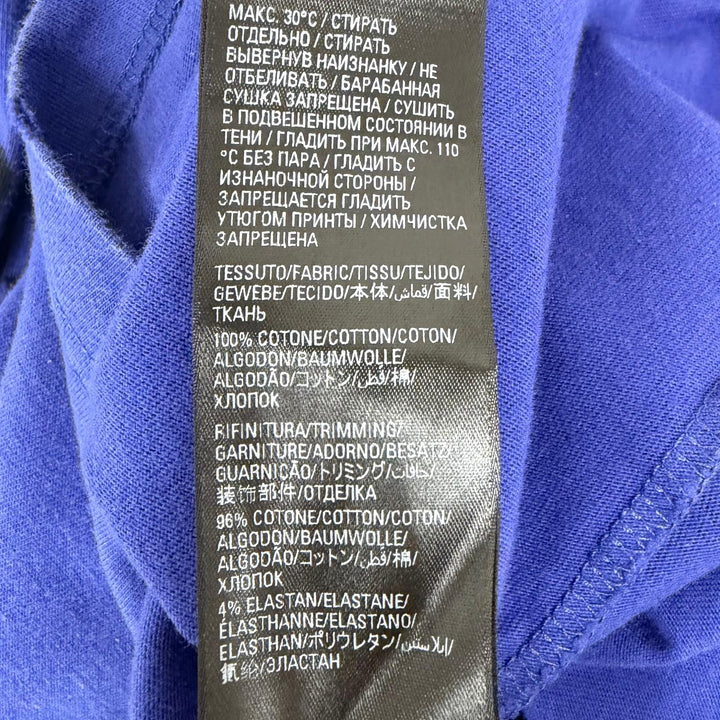 Excellent BALENCIAGA Short sleeve T-shirt Distressed finish campaign logo Navy