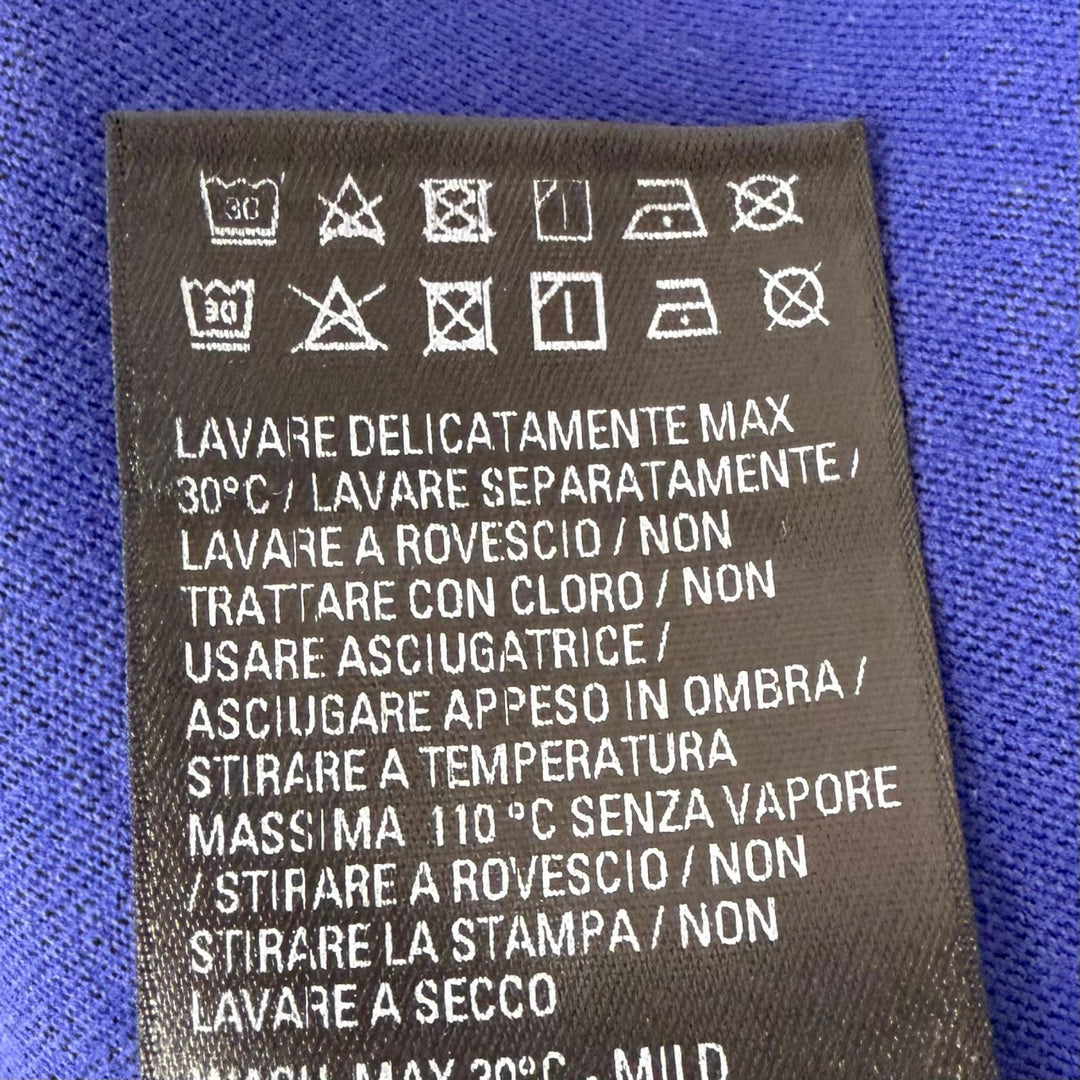 Excellent BALENCIAGA Short sleeve T-shirt Distressed finish campaign logo Navy