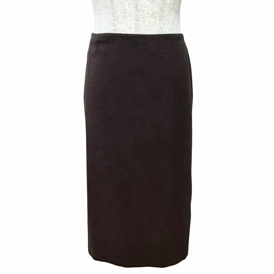 Excellent HERMES Tight Skirt Margiela period Dark brown cashmere Women FR 40