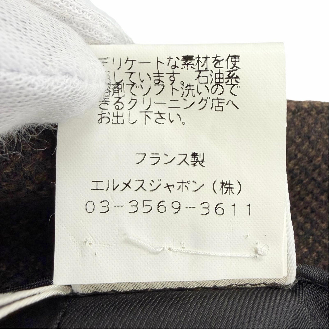 Excellent HERMES Tight Skirt Margiela period Dark brown cashmere Women FR 40