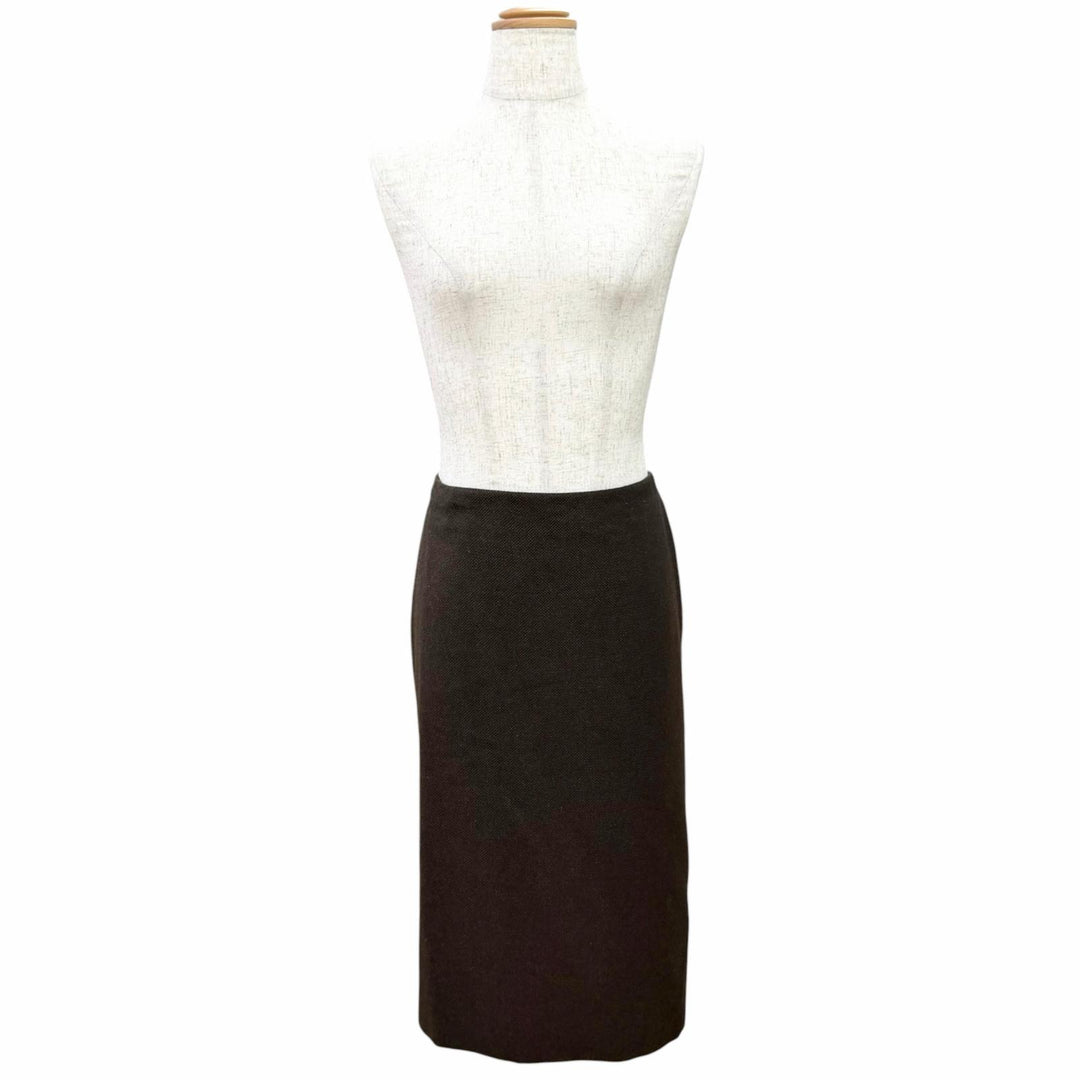 Excellent HERMES Tight Skirt Margiela period Dark brown cashmere Women FR 40