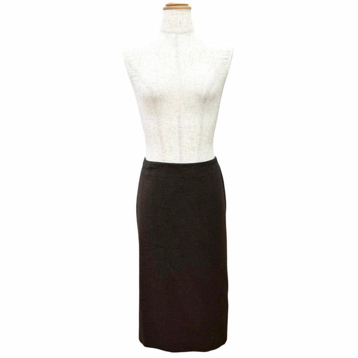 Excellent HERMES Tight Skirt Margiela period Dark brown cashmere Women FR 40