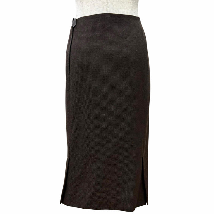 Excellent HERMES Tight Skirt Margiela period Dark brown cashmere Women FR 40