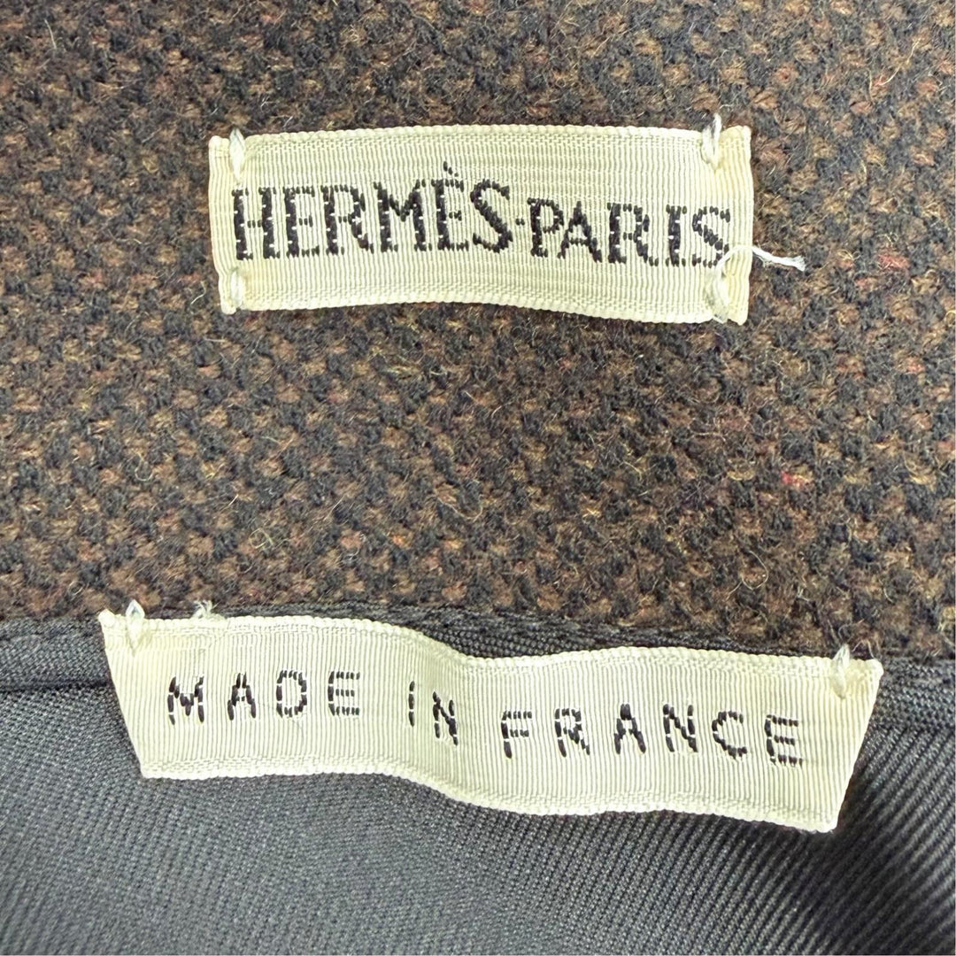 Excellent HERMES Tight Skirt Margiela period Dark brown cashmere Women FR 40