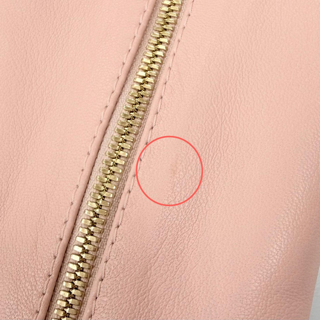 Excellent DOLCE&GABBANA leather jacket ZIP UP pink Sheep leather IT 36 F9F13L