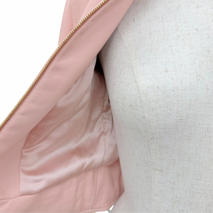 Excellent DOLCE&GABBANA leather jacket ZIP UP pink Sheep leather IT 36 F9F13L