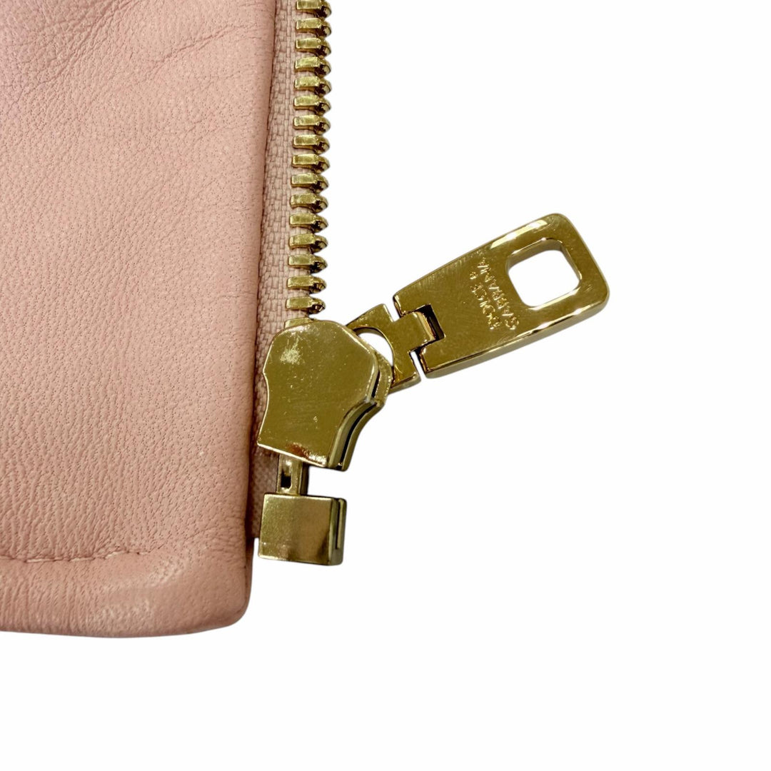 Excellent DOLCE&GABBANA leather jacket ZIP UP pink Sheep leather IT 36 F9F13L