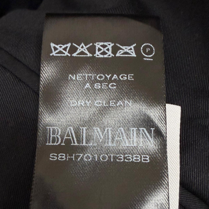 Excellent BALMAIN Jacket Emblem logo patch, double-breasted, chain tweed