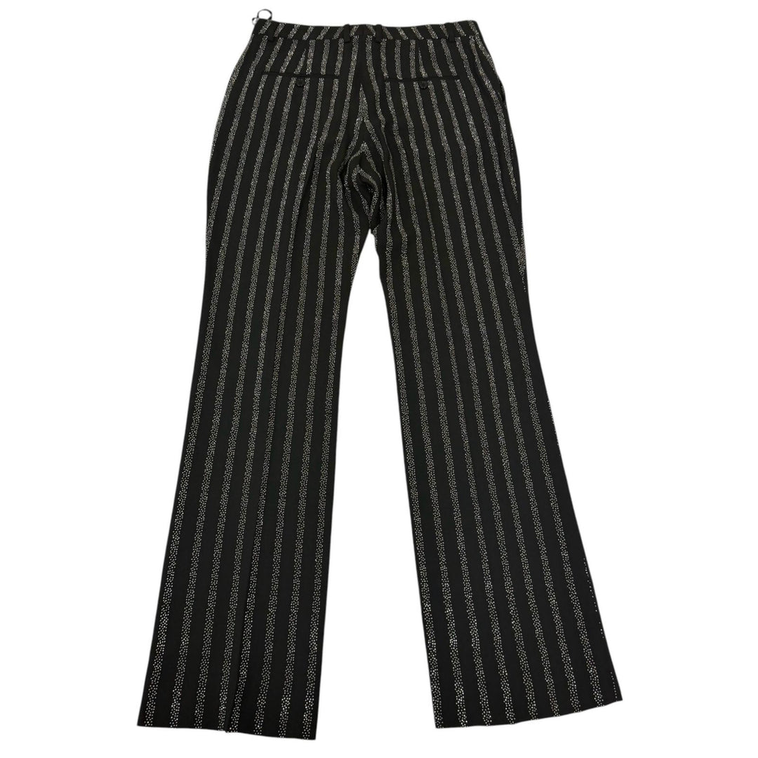 Pristine CELINE slacks Rhinestone Stripe Flare black Rayon mens IT 48
