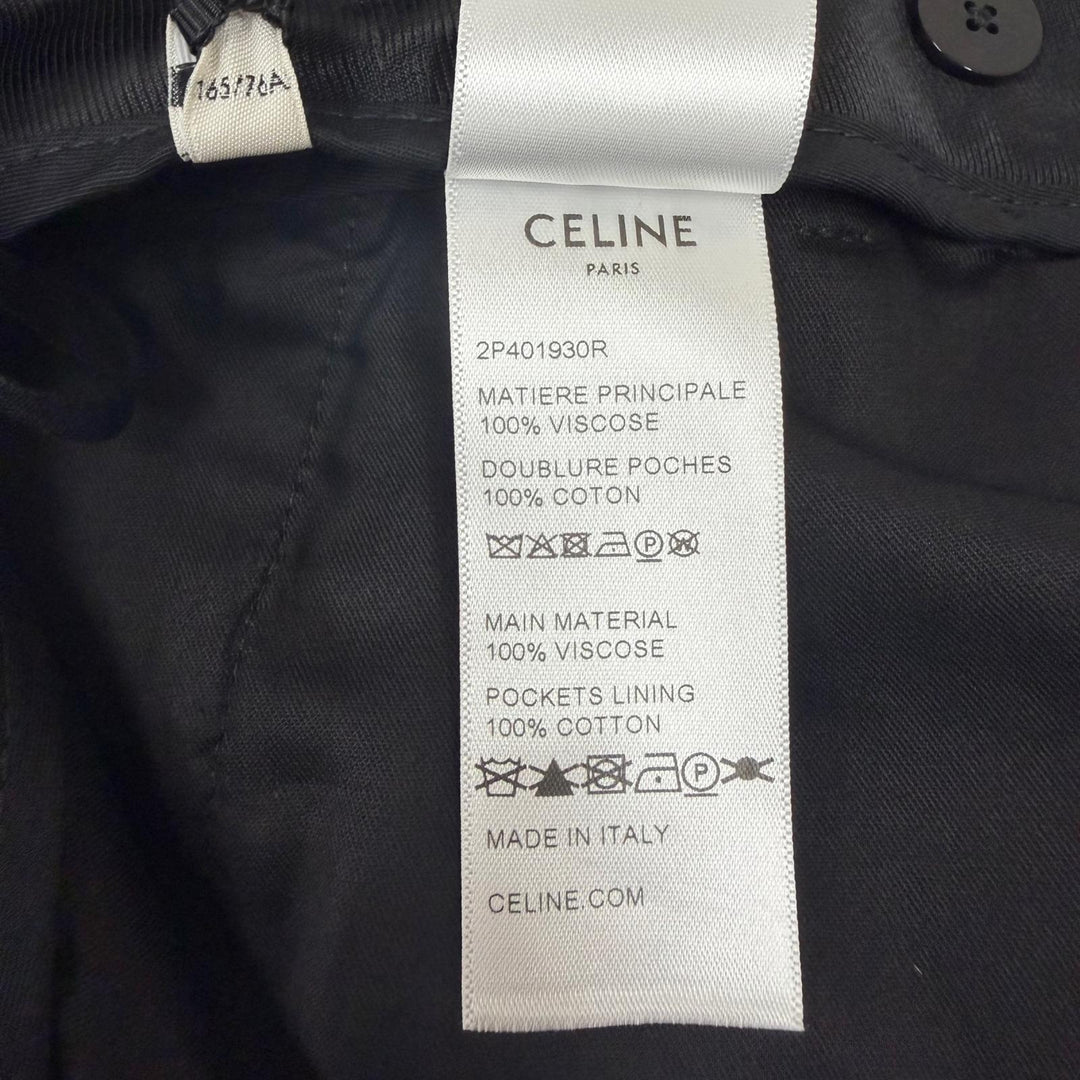 Pristine CELINE slacks Rhinestone Stripe Flare black Rayon mens IT 48