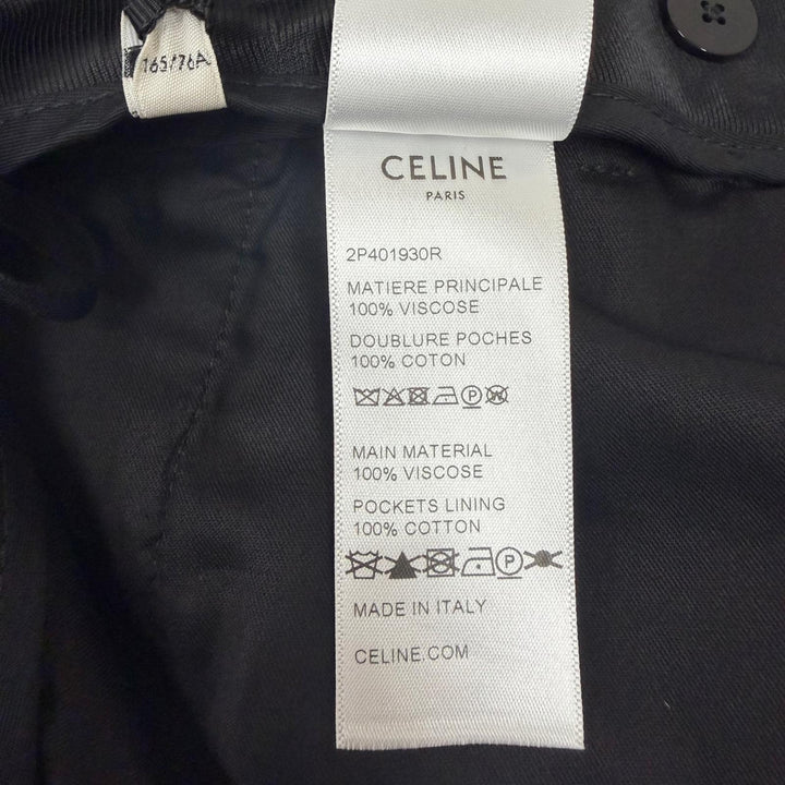 Pristine CELINE slacks Rhinestone Stripe Flare black Rayon mens IT 48