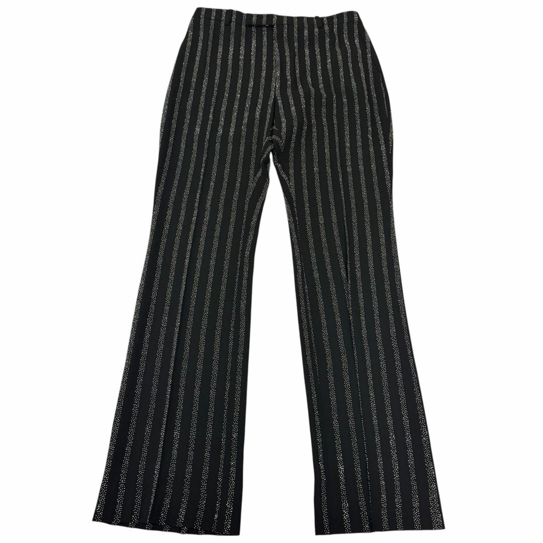 Pristine CELINE slacks Rhinestone Stripe Flare black Rayon mens IT 48
