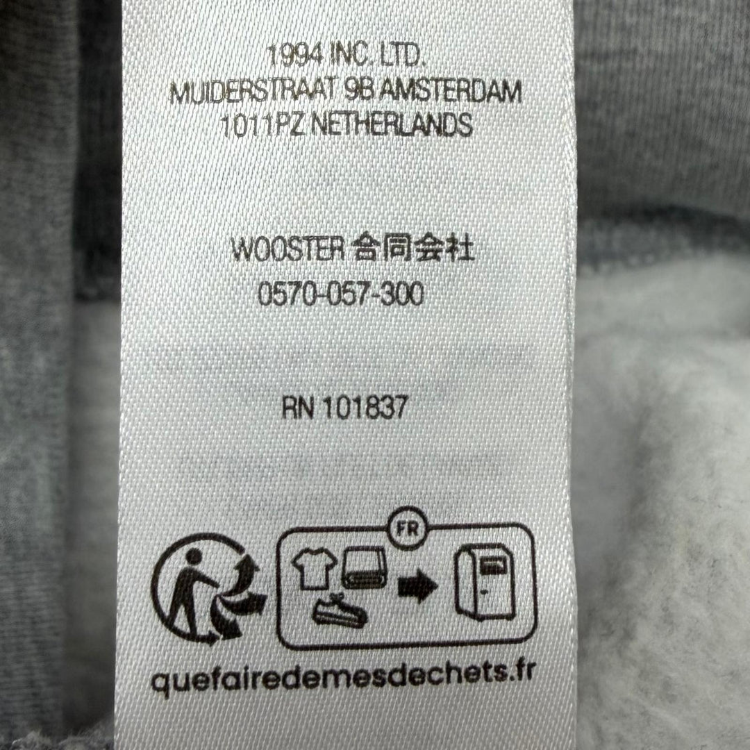 Excellent Supreme hoodie Satin Applique Hooded Sweatshirt Back logo pullover L