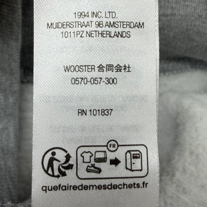 Excellent Supreme hoodie Satin Applique Hooded Sweatshirt Back logo pullover L