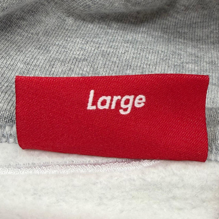 Excellent Supreme hoodie Satin Applique Hooded Sweatshirt Back logo pullover L