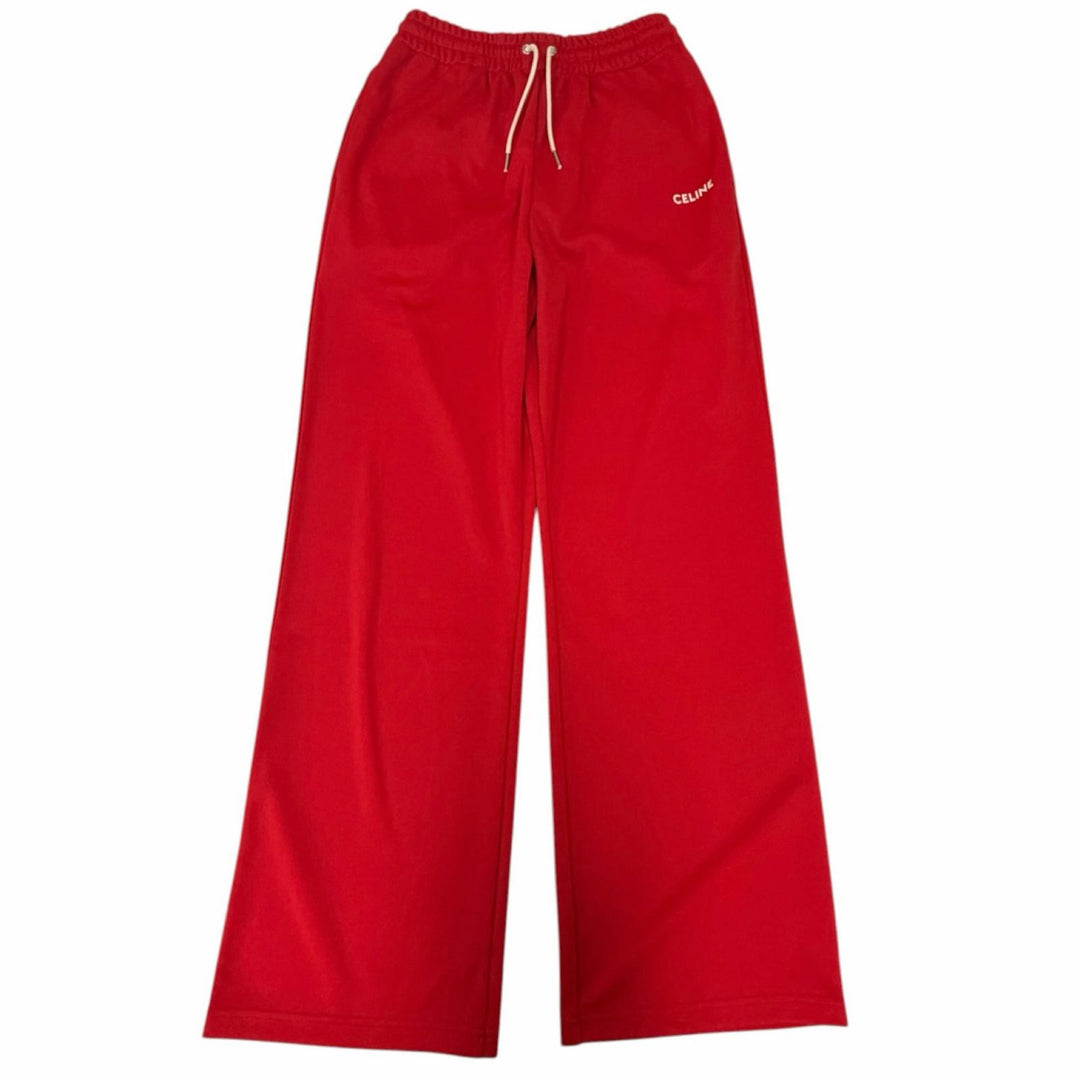 Pristine CELINE Pants FLARED JOGGING PANTS IN DOUBLE FACE JERSEY Red