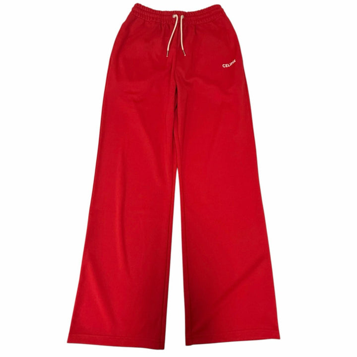 Pristine CELINE Pants FLARED JOGGING PANTS IN DOUBLE FACE JERSEY Red