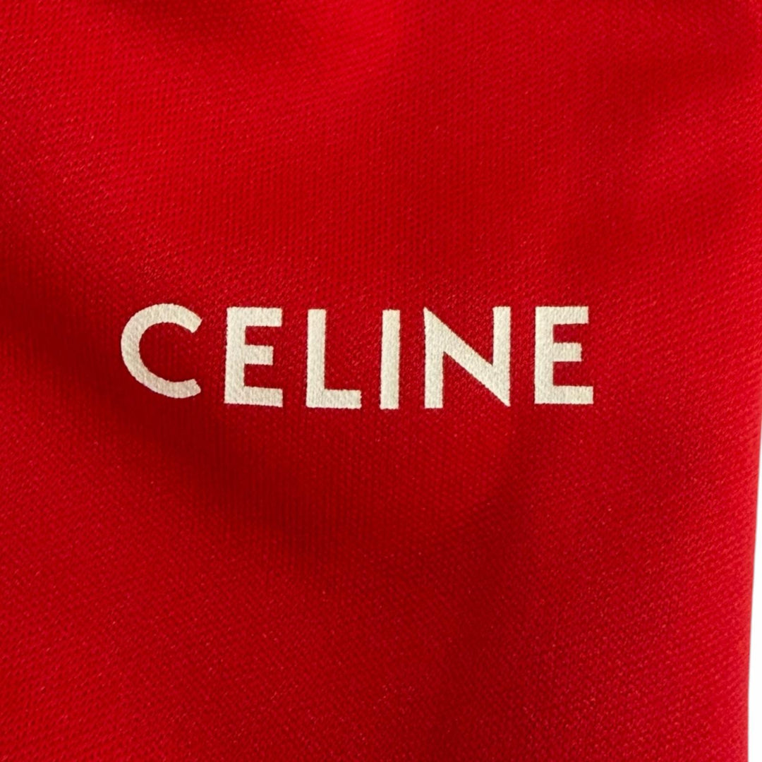 Pristine CELINE Pants FLARED JOGGING PANTS IN DOUBLE FACE JERSEY Red