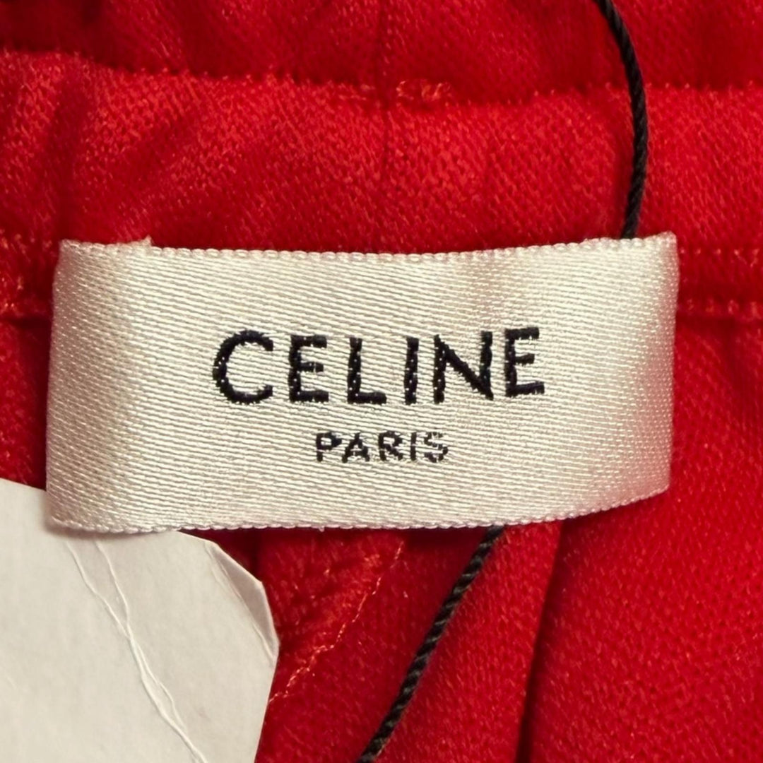 Pristine CELINE Pants FLARED JOGGING PANTS IN DOUBLE FACE JERSEY Red