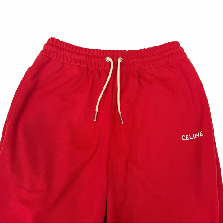 Pristine CELINE Pants FLARED JOGGING PANTS IN DOUBLE FACE JERSEY Red