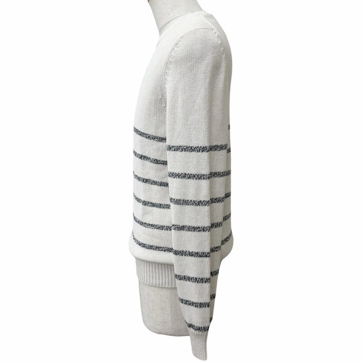 Excellent Brunello Cucinelli sweater Border Pattern Crew Neck Long Sleeve Knit