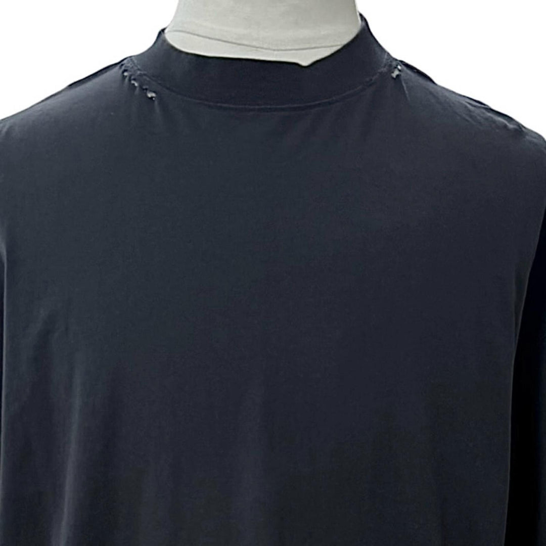 Great BALENCIAGA Short sleeve T-shirt Security tape logo black mens 2 831305