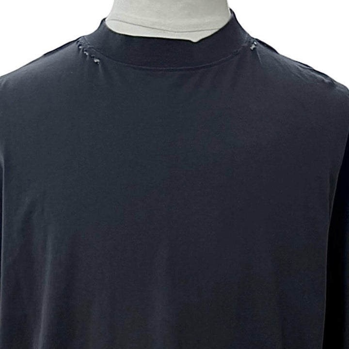 Great BALENCIAGA Short sleeve T-shirt Security tape logo black mens 2 831305