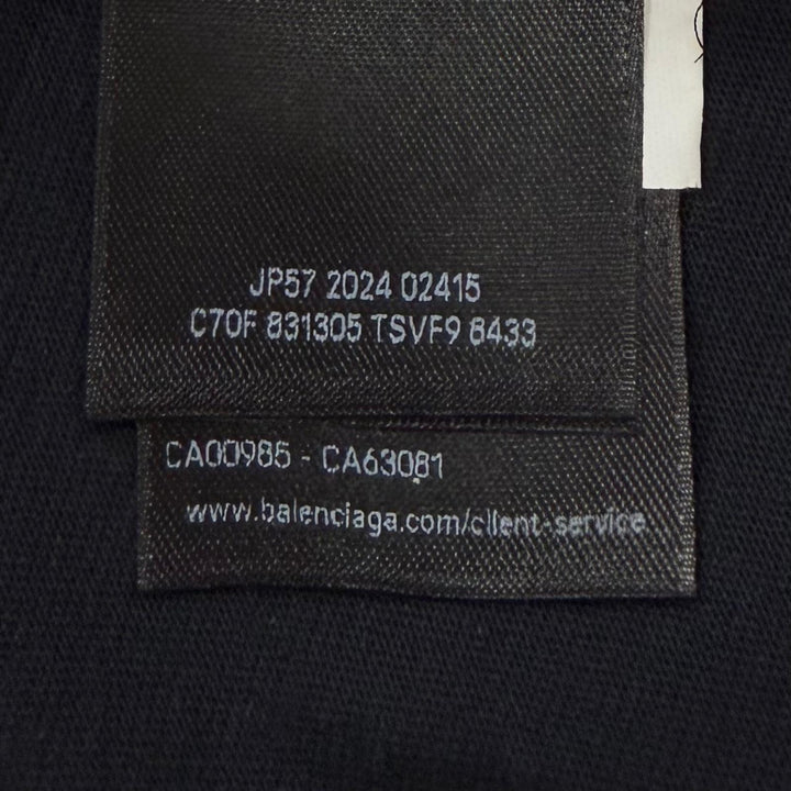 Great BALENCIAGA Short sleeve T-shirt Security tape logo black mens 2 831305
