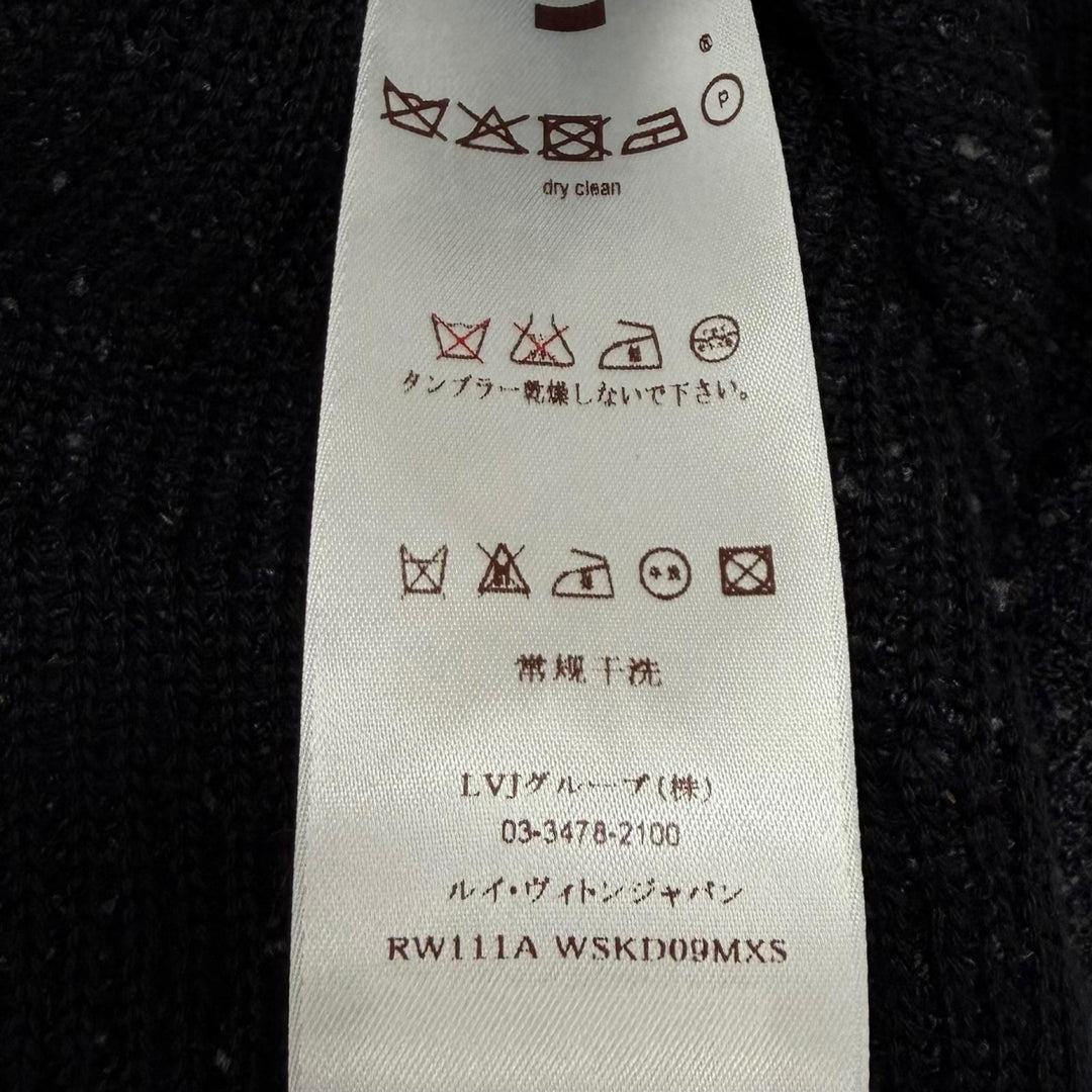 Excellent LOUIS VUITTON one piece Logo Ribbon Metal Tweed Sleeveless silk XS