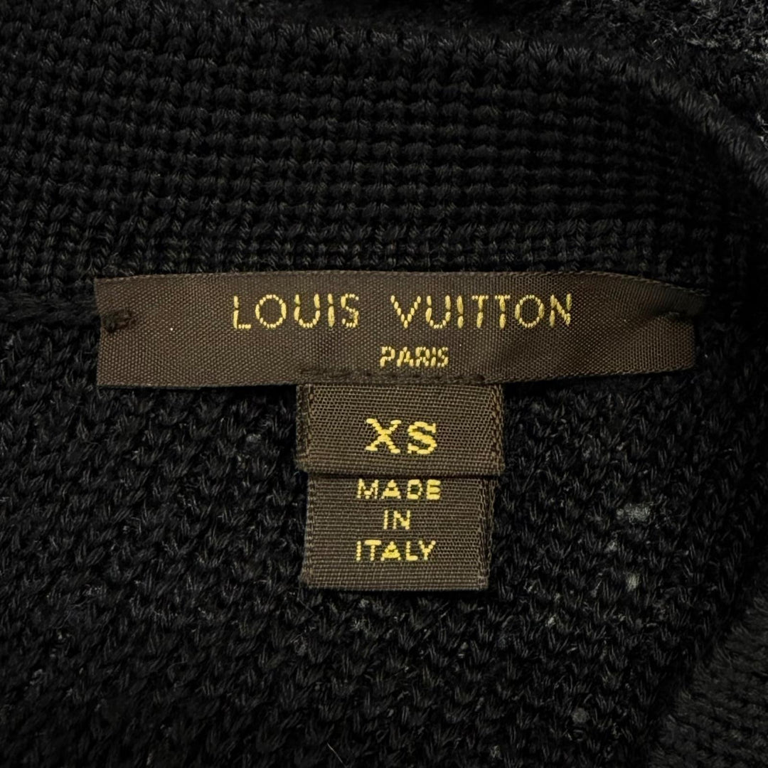Excellent LOUIS VUITTON one piece Logo Ribbon Metal Tweed Sleeveless silk XS