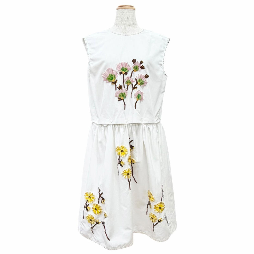 Excellent MIUMIU Flower bead embroidered sleeveless dress, IT 38 MF5769