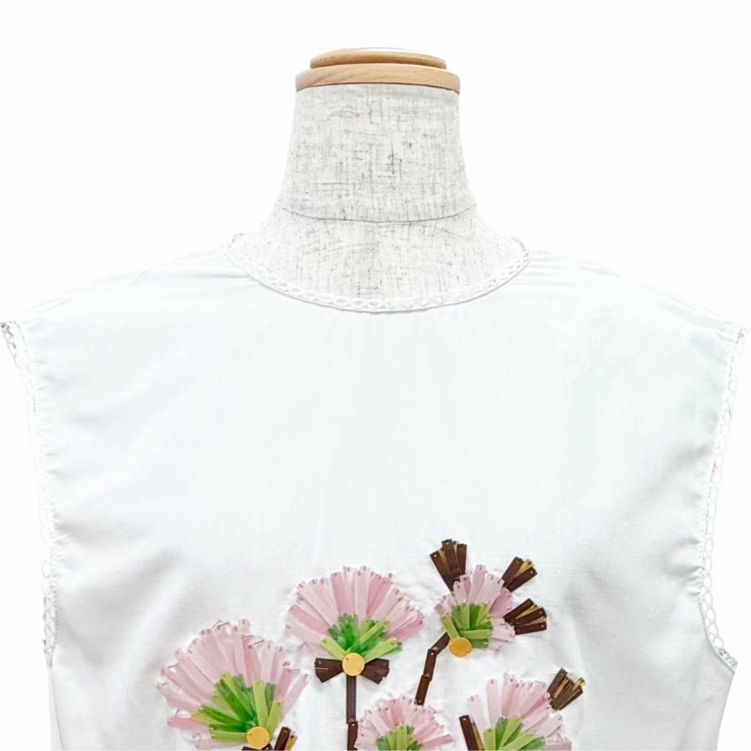 Excellent MIUMIU Flower bead embroidered sleeveless dress, IT 38 MF5769