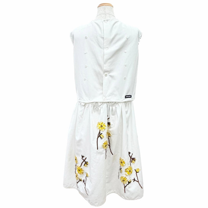 Excellent MIUMIU Flower bead embroidered sleeveless dress, IT 38 MF5769