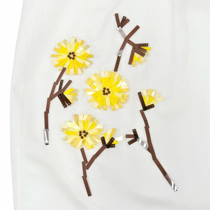 Excellent MIUMIU Flower bead embroidered sleeveless dress, IT 38 MF5769
