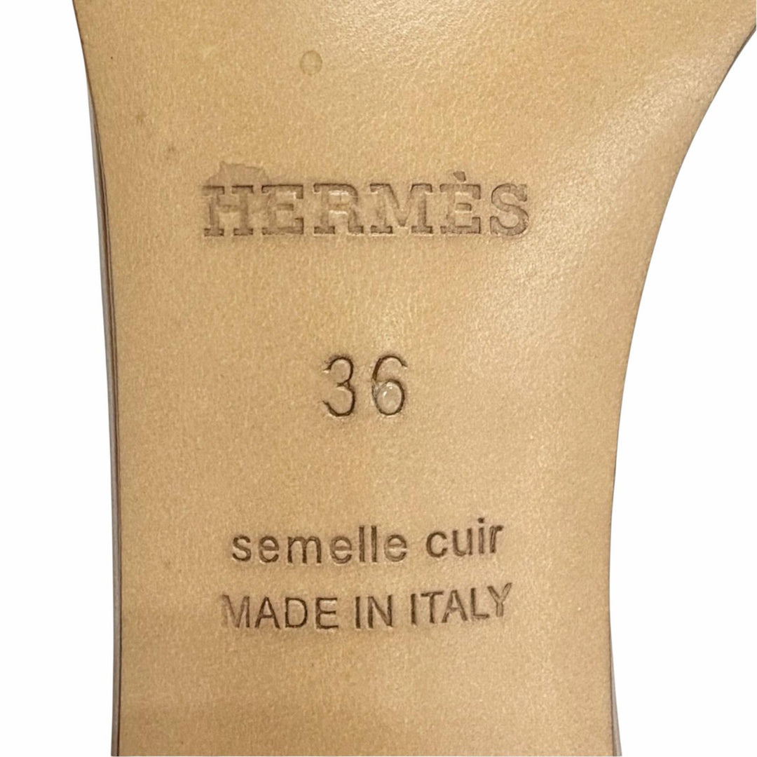 Great HERMES Sandals Money Kelly buckle ankle strap open toe Brown leather IT 36