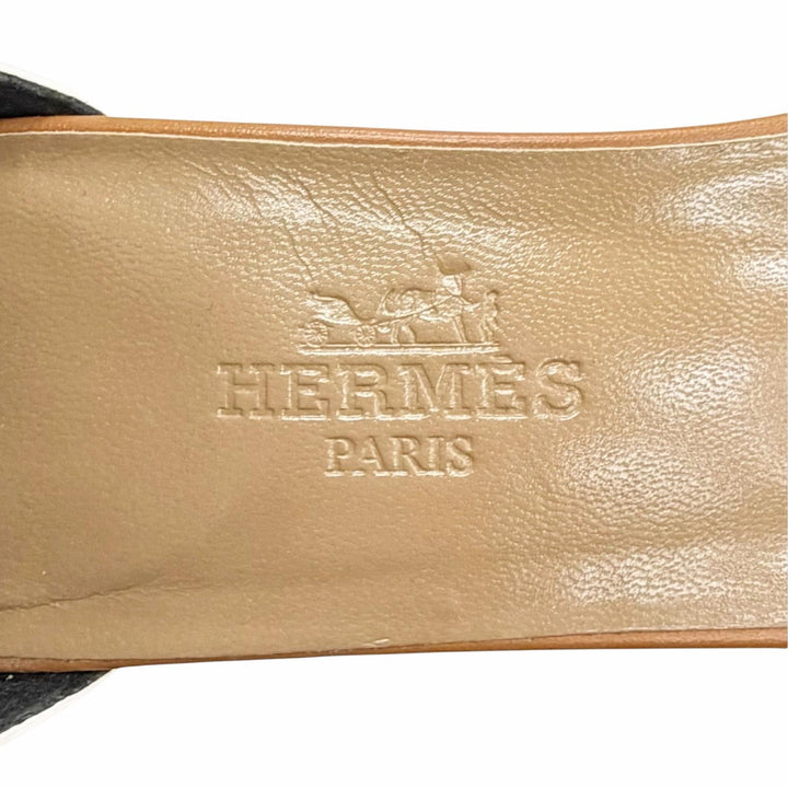 Great HERMES Sandals Money Kelly buckle ankle strap open toe Brown leather IT 36