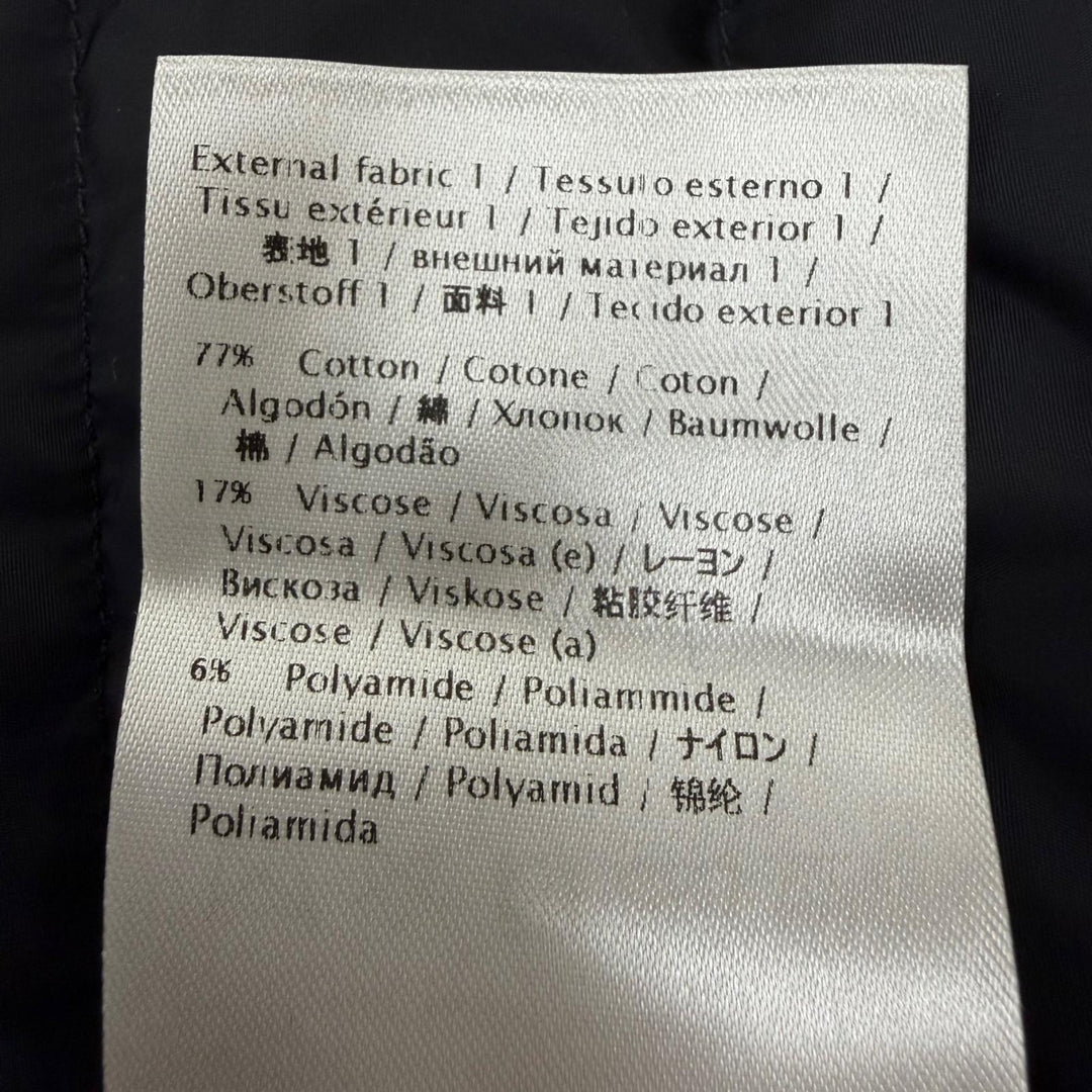 Excellent VALENTINO down coat Lace stand collar A-line Navy cotton Women IT 38