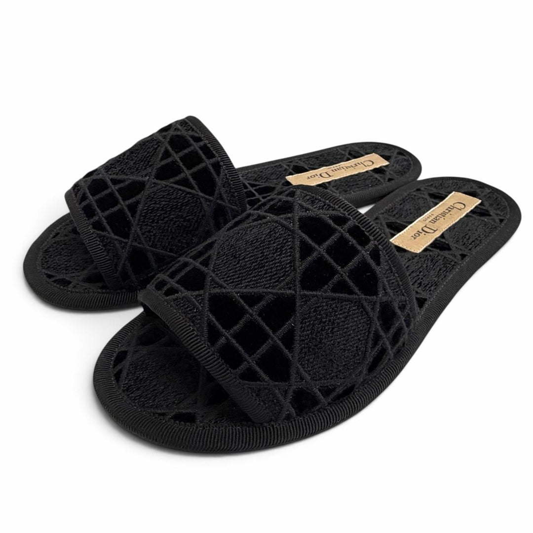 Excellent Christian Dior DIOR CHEZ MOI Cannage stitch design room shoes 35