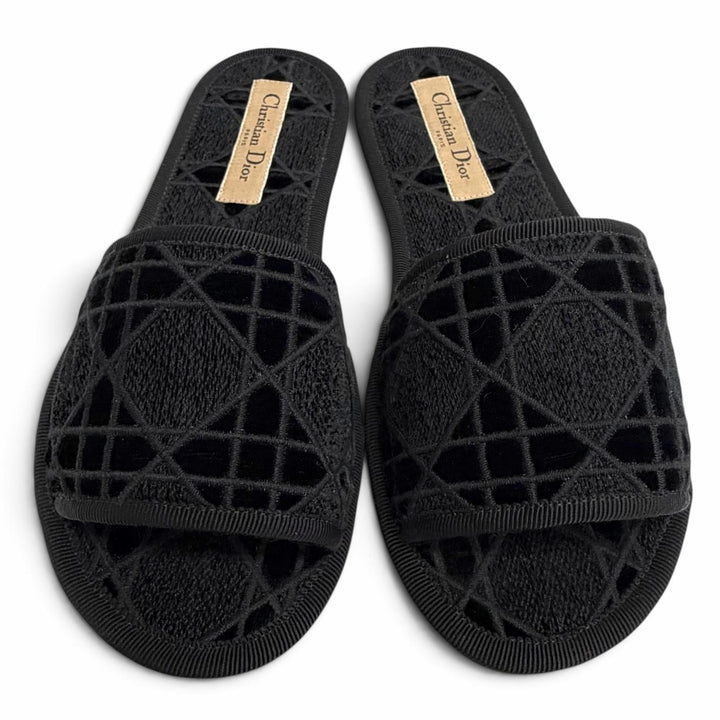 Excellent Christian Dior DIOR CHEZ MOI Cannage stitch design room shoes 35