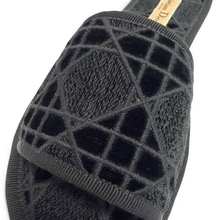 Excellent Christian Dior DIOR CHEZ MOI Cannage stitch design room shoes 35