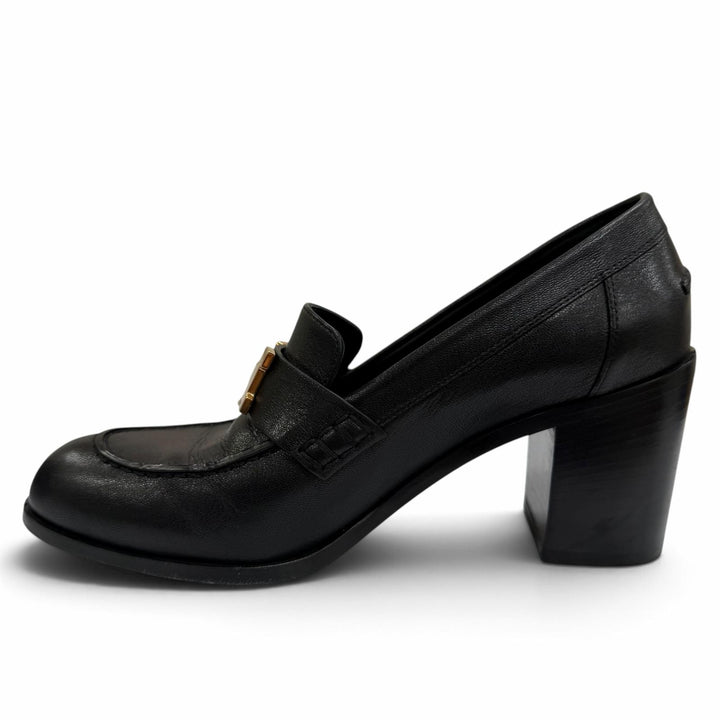 Great HERMES pumps Dauphine 70 moccasins Constance black leather Women H231041Z